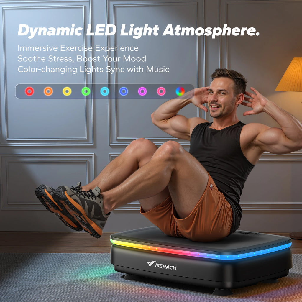 Pro Body Shaper Vibration Plate + Bluetooth & Glow Lights