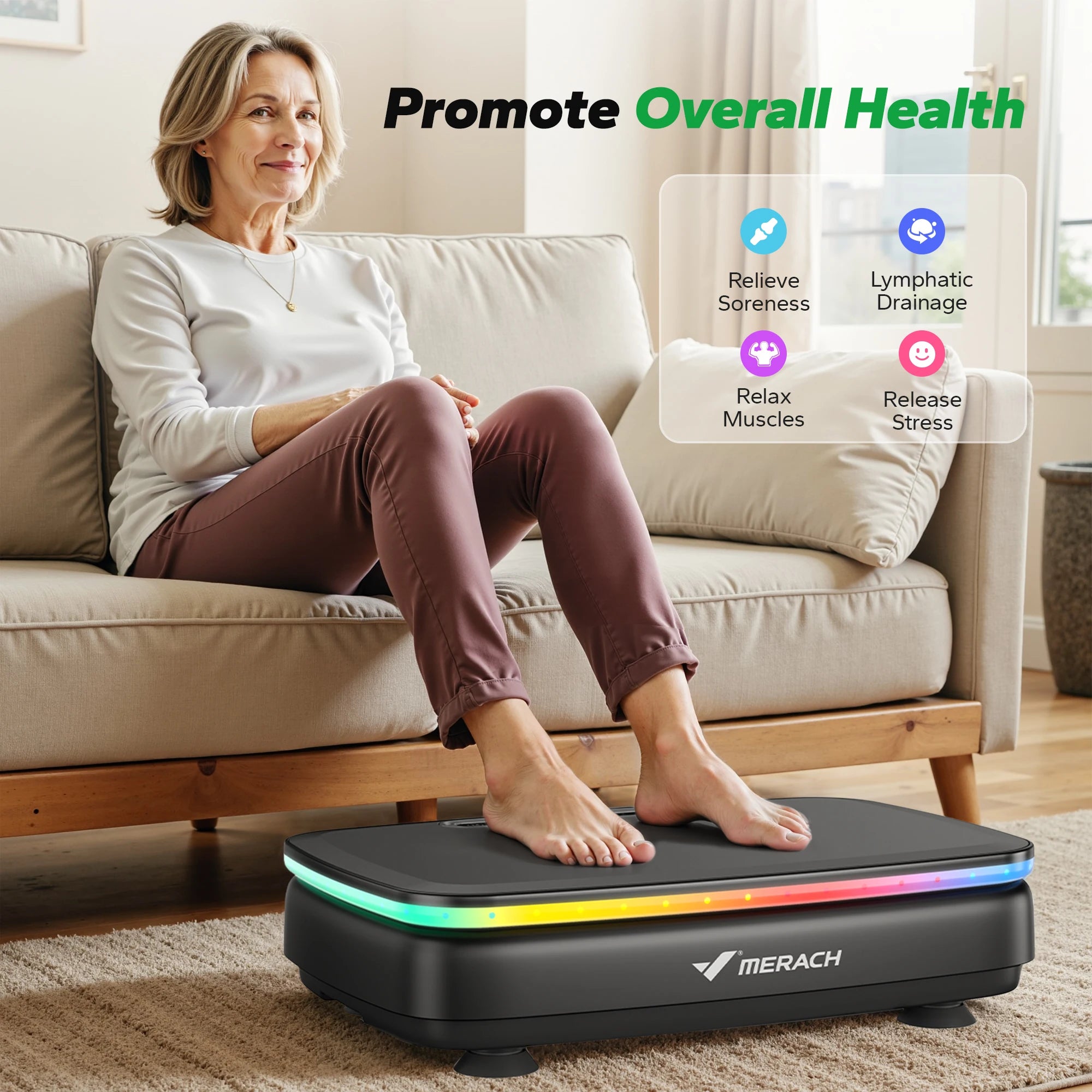 Pro Body Shaper Vibration Plate + Bluetooth & Glow Lights
